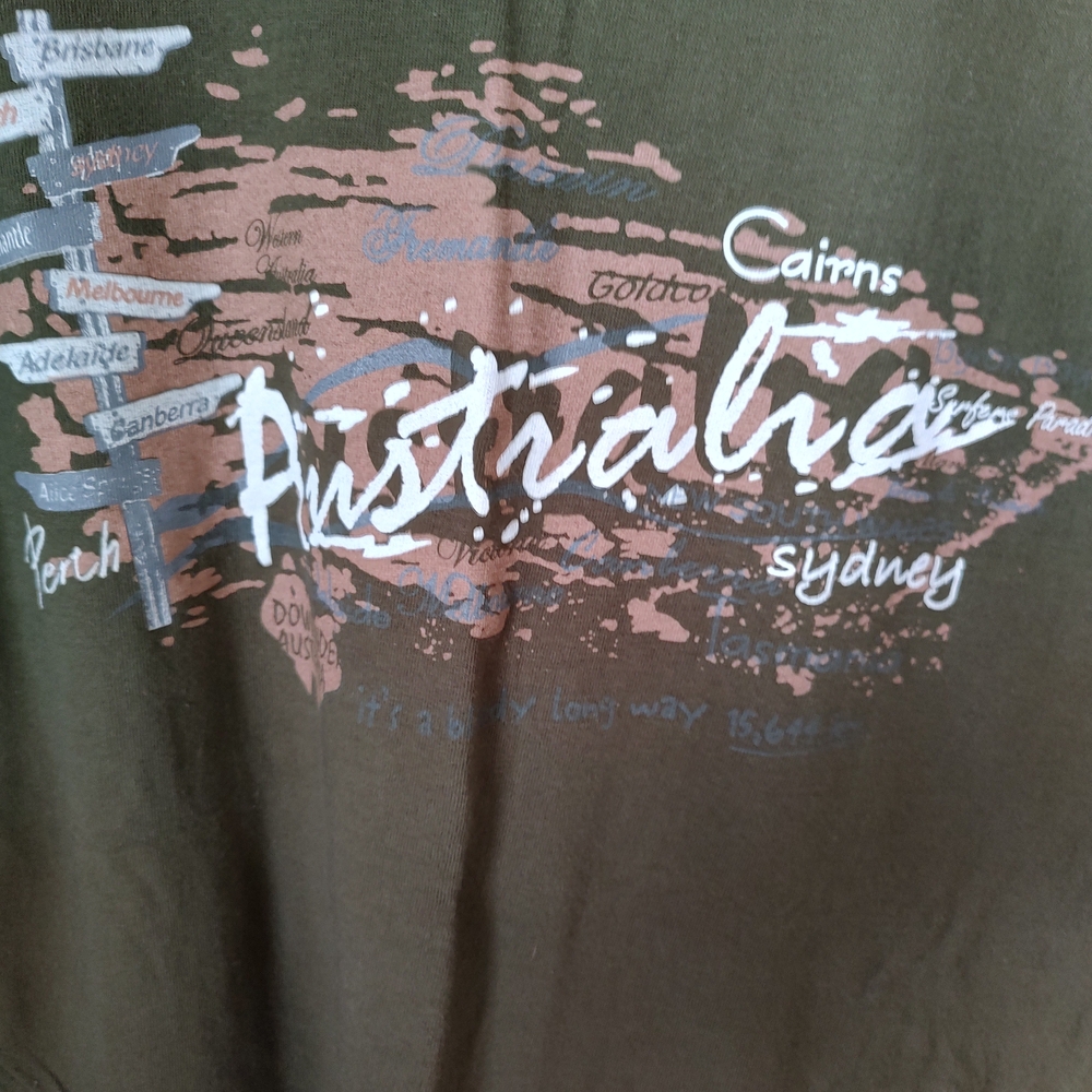 Anvil Olive Green Australia Graphic Tee